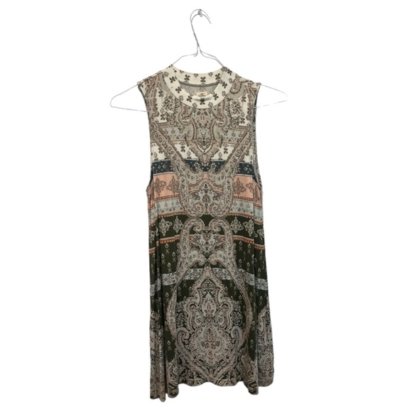 O'Neill Women’s Size Small Halter Strapless Dress‎ Beige Patterned EUC - Picture 1 of 5
